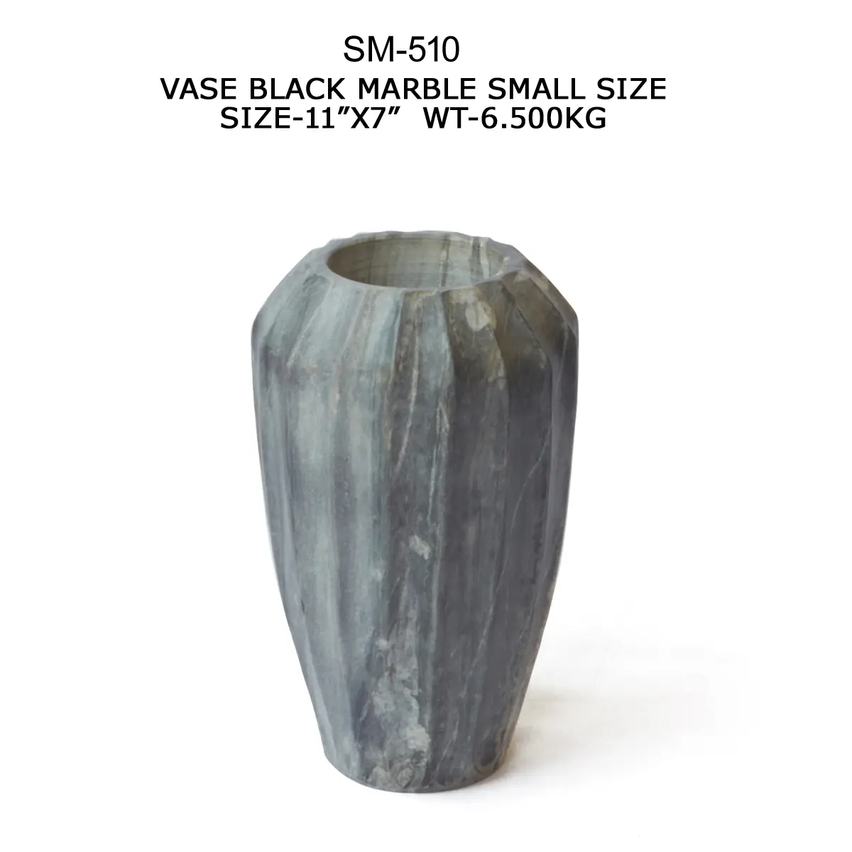 VASE SAMPLE NO. 9 IN BLACK MARBLE IN SMALL
SIZE